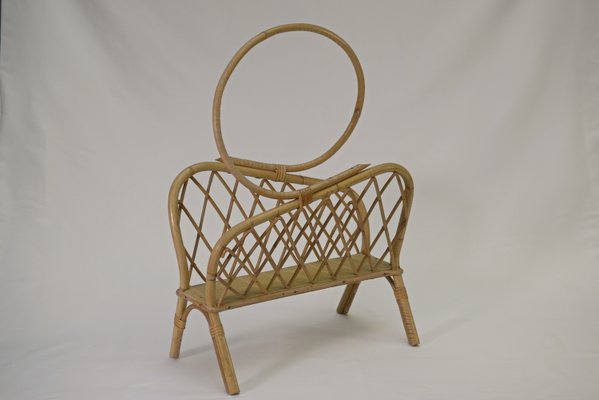 Vintage Rattan Magazine Holder, 1960-NEN-2021778