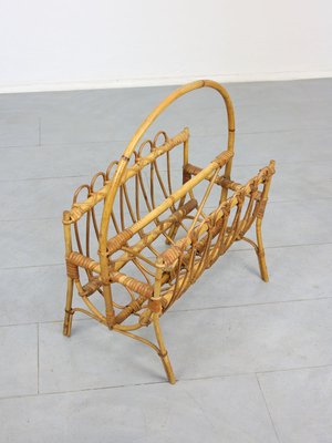 Vintage Rattan Newspaper & Magazine Rack-HGJ-912902