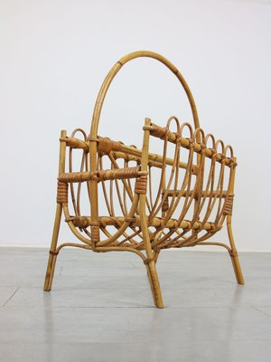 Vintage Rattan Newspaper & Magazine Rack-HGJ-912902