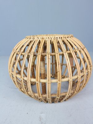 Vintage Rattan Pouf attributed to Dirk Van Sliedrecht, 1960s-DT-2026216