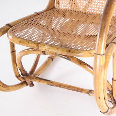 Vintage Rattan Rocking Chair, 1970s-DSC-2028295