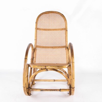 Vintage Rattan Rocking Chair, 1970s-DSC-2028295