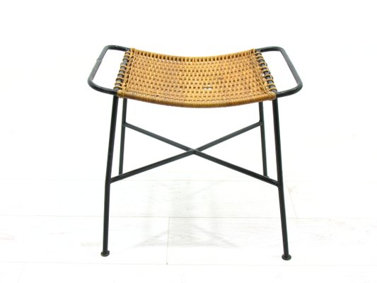 Vintage Rattan Stool, 1970s-WVA-1139072