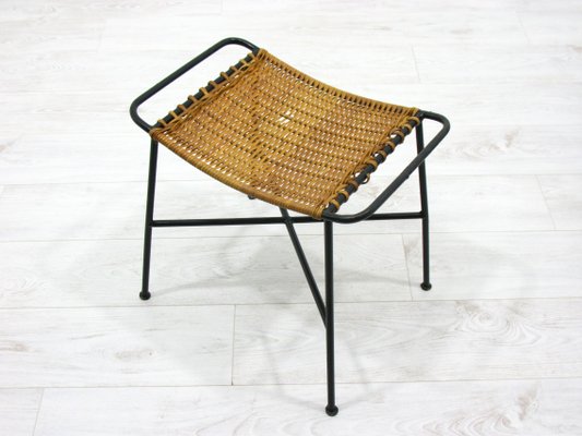 Vintage Rattan Stool, 1970s-WVA-1139072