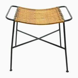 Vintage Rattan Stool, 1970s-WVA-1139072