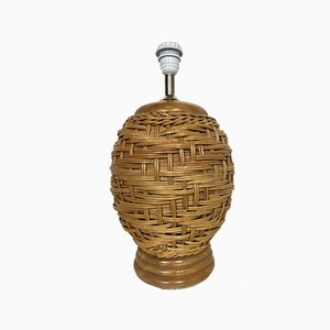 Vintage Rattan Table Lamp, 1970s, Italy-WZZ-972957