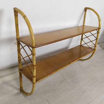 Vintage Rattan Wall Shelf, 1950s-EAD-1782040