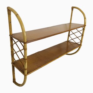 Vintage Rattan Wall Shelf, 1950s-EAD-1782040