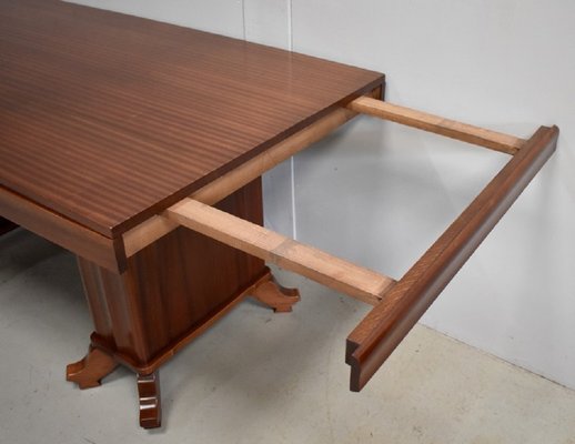 Vintage Rectangular Solid Mahogany and Veneer Dining Table-RVK-725781