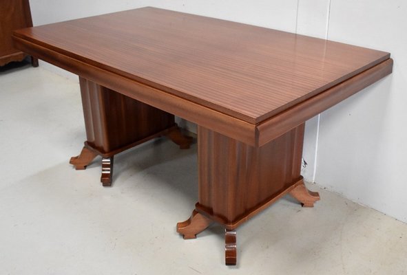 Vintage Rectangular Solid Mahogany and Veneer Dining Table-RVK-725781