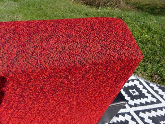 Vintage Red and Black Chairs with Compass Feet, 1970s, Set of 2-ABK-2024468