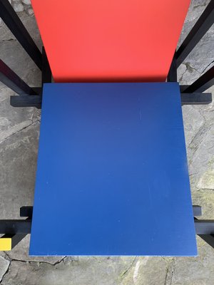 Vintage Red and Blue Armchair by Gerrit Thomas Rietveld, 1970s-ZM-1818396