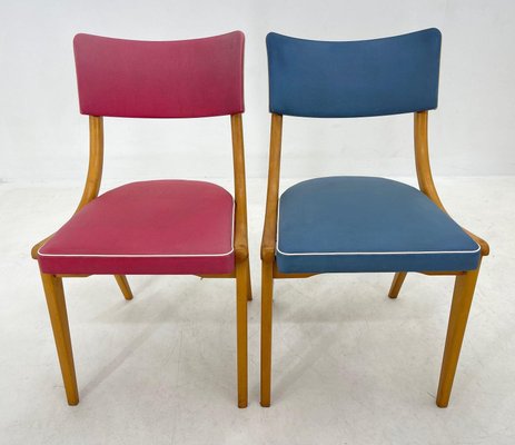 Vintage Red and blue Chairs, Germany, 1960s, Set of 2-TZ-1367284