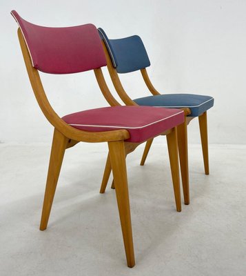 Vintage Red and blue Chairs, Germany, 1960s, Set of 2-TZ-1367284