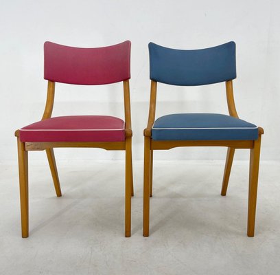 Vintage Red and blue Chairs, Germany, 1960s, Set of 2-TZ-1367284