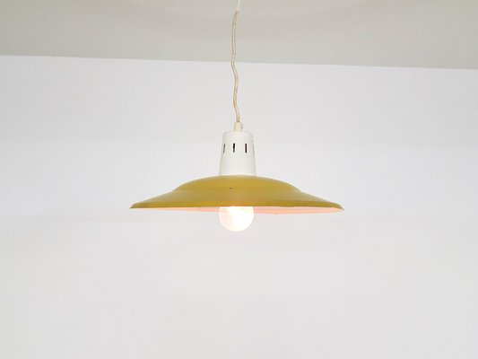 Vintage Red and Yellow Ceiling Lamp, 1960s-ZO-633472