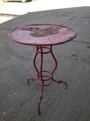 Vintage Red Bistro Table, 1950s-OXJ-727775