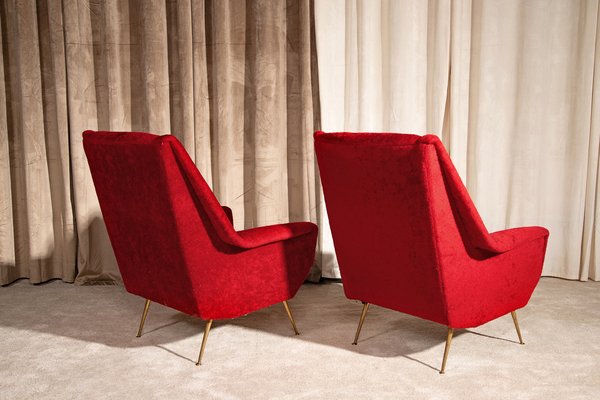 Vintage Red Chairs, 1950s, Set of 2-WQA-1800441