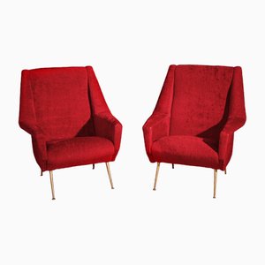 Vintage Red Chairs, 1950s, Set of 2-WQA-1800441