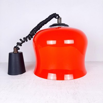 Vintage Red Glass Pendant Lamp, Italy, 1960s-WQC-847371