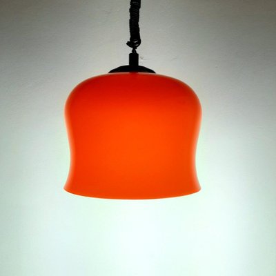 Vintage Red Glass Pendant Lamp, Italy, 1960s-WQC-847371