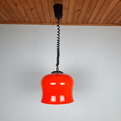 Vintage Red Glass Pendant Lamp, Italy, 1960s-WQC-847371