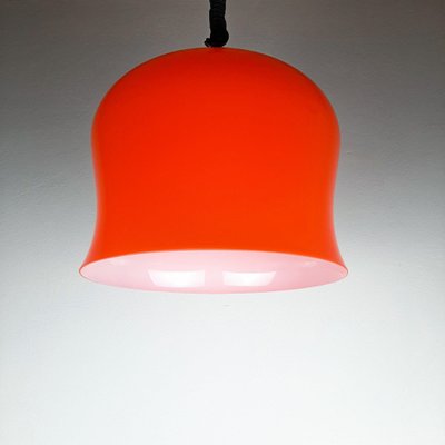 Vintage Red Glass Pendant Lamp, Italy, 1960s-WQC-847371