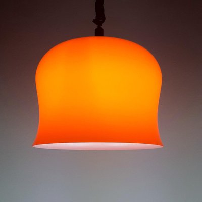 Vintage Red Glass Pendant Lamp, Italy, 1960s-WQC-847371