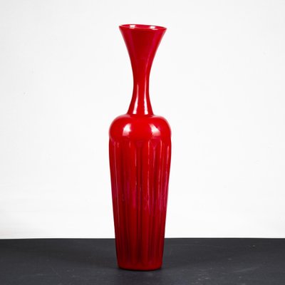 Vintage Red Glass Vase-RAQ-1823157