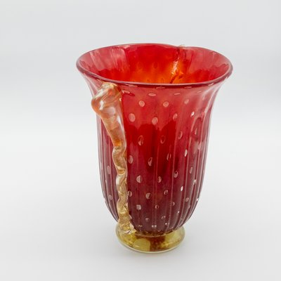 Vintage Red Glass Vase-SXX-1168113