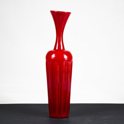 Vintage Red Glass Vase-RAQ-1823157