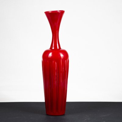 Vintage Red Glass Vase-RAQ-1823157