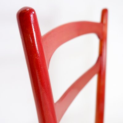 Vintage Red Lacquered Wooden Chair-NYF-2019008