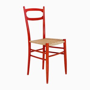 Vintage Red Lacquered Wooden Chair-NYF-2019008