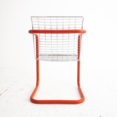 Vintage Red Metal & Clear Armchair, 1980s-UPW-1364812