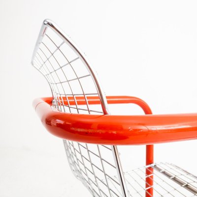 Vintage Red Metal & Clear Armchair, 1980s-UPW-1364812