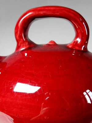 Vintage Red Monochrome Glazed Ceramic Gargoulette-GRD-2020159