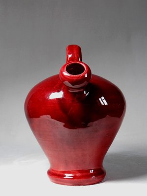 Vintage Red Monochrome Glazed Ceramic Gargoulette-GRD-2020159