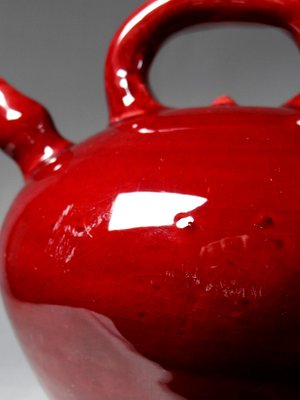 Vintage Red Monochrome Glazed Ceramic Gargoulette-GRD-2020159