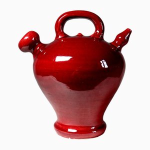 Vintage Red Monochrome Glazed Ceramic Gargoulette-GRD-2020159