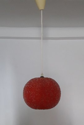 Vintage Red Plastic Ceiling Lamp, 1970s-HOI-683598