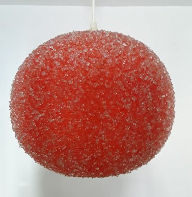 Vintage Red Plastic Ceiling Lamp, 1970s-HOI-683598