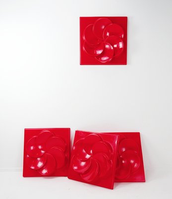 Vintage Red Plastic Rabatt Wall Panels from Ikea, 1990s-NYF-2019224