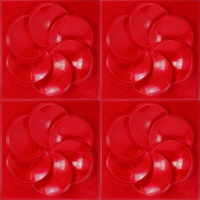 Vintage Red Plastic Rabatt Wall Panels from Ikea, 1990s-NYF-2019224