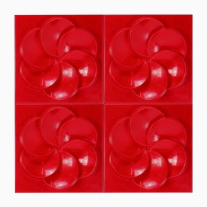 Vintage Red Plastic Rabatt Wall Panels from Ikea, 1990s-NYF-2019224