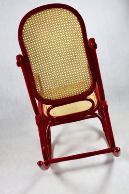 Vintage Red Rocking Chair attributed to Michael Thonet-UJQ-1517521