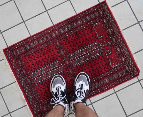 Vintage Red Wool Rug, 1970s-JZV-1441014