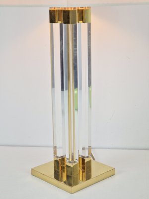 Vintage Regency Acrylic & Brass Table Lamp, Italy, 1970s-AXJ-2020485