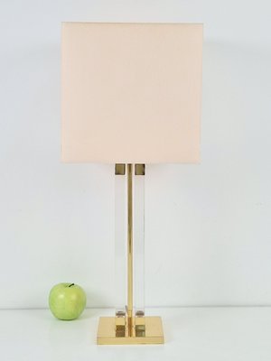 Vintage Regency Acrylic & Brass Table Lamp, Italy, 1970s-AXJ-2020485