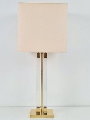 Vintage Regency Acrylic & Brass Table Lamp, Italy, 1970s-AXJ-2020485